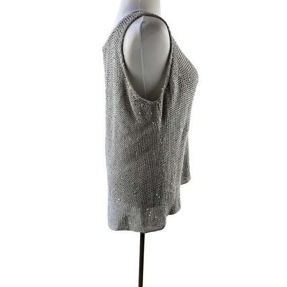 Eileen Fisher Sequin Chainmail Open Knit Sweater Tank Top Women's Plus Size 2X - Picture 7 of 10